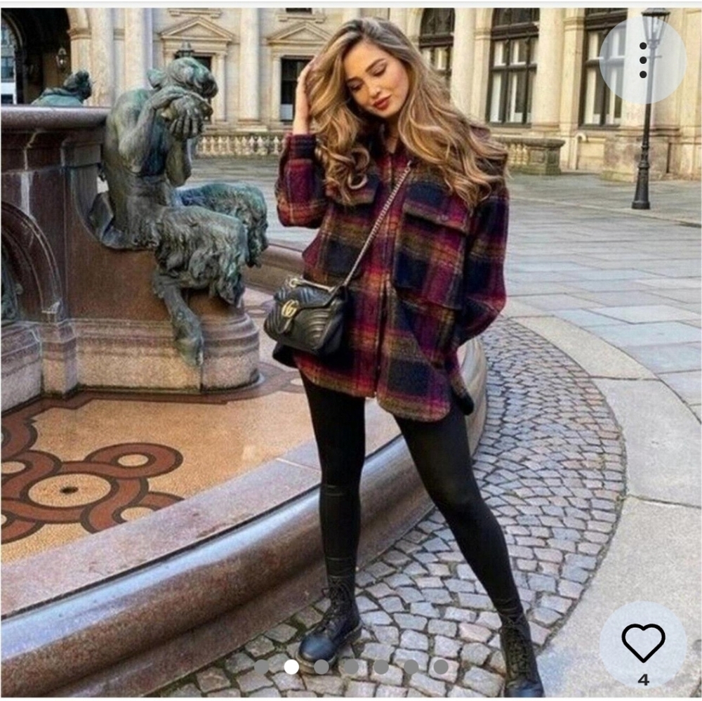 [zara] oversized blogger favorite plaid shacket.  S-M - Picture 14 of 14